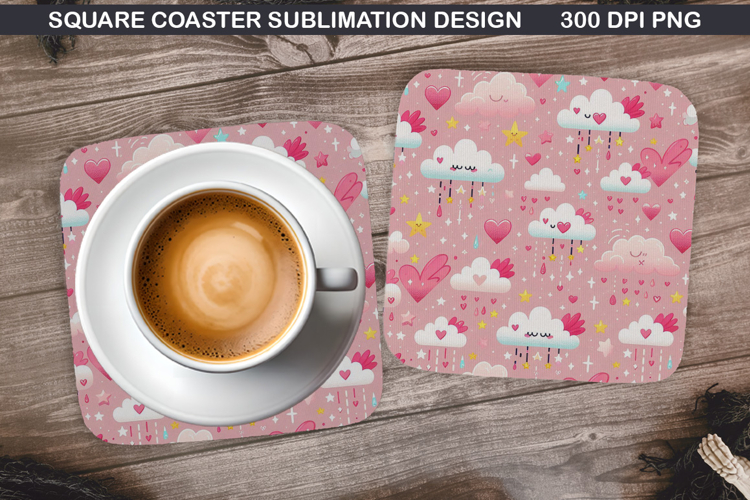 Valentine Coaster Sublimation, Valentine Coaster PNG Design