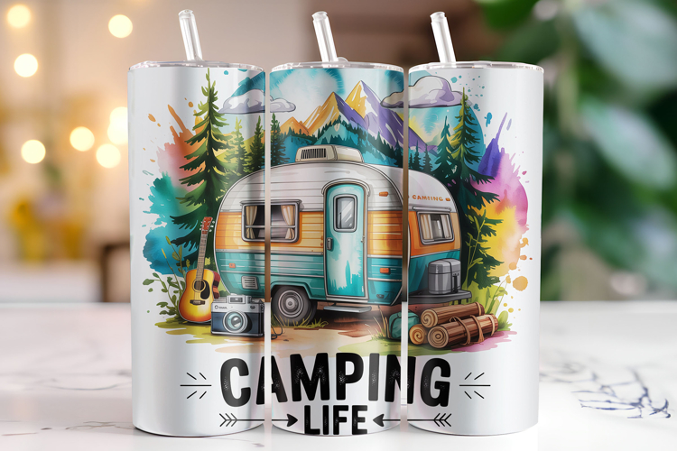 Camping Life Tumbler Wrap | Sublimation | Tumblers