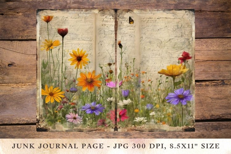 Printable Junk Journal Pages wildflower 31 example image 1
