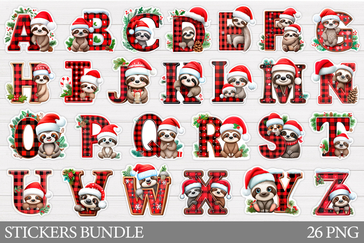 Christmas Letter Sticker Bundle. Christmas Sticker Printable