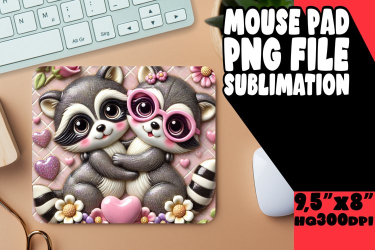 Cheerful Mouse Mat Sublimation Style, Sweet Animals