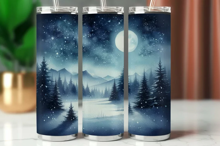 Tumbler Wrap 20 oz - snowy forest
