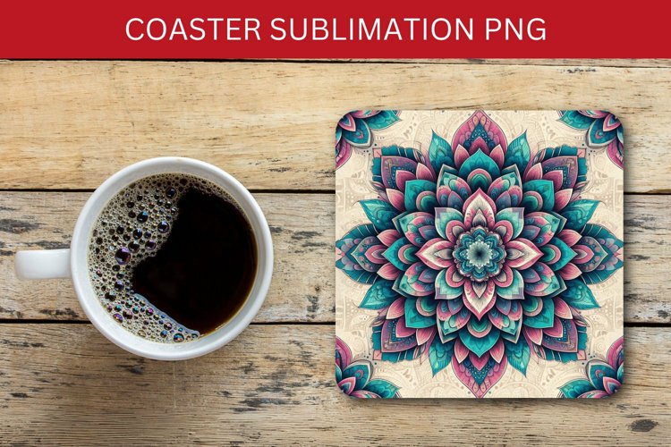 square coaster - mandala example image 1