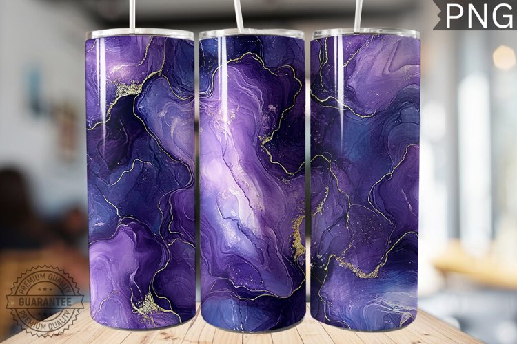 Purple Luxury Alcohol Ink Tumbler Wrap -High Quality 300 Dpi