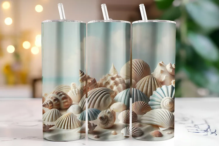 Seashell Tumbler Wrap | Sublimation | Tumblers