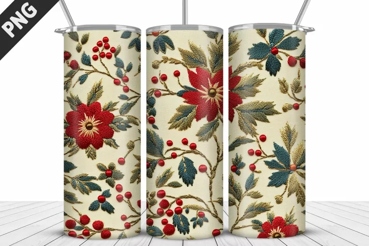 3D Daisy Flowers 20oz Tumbler Wrap | Sublimation Design