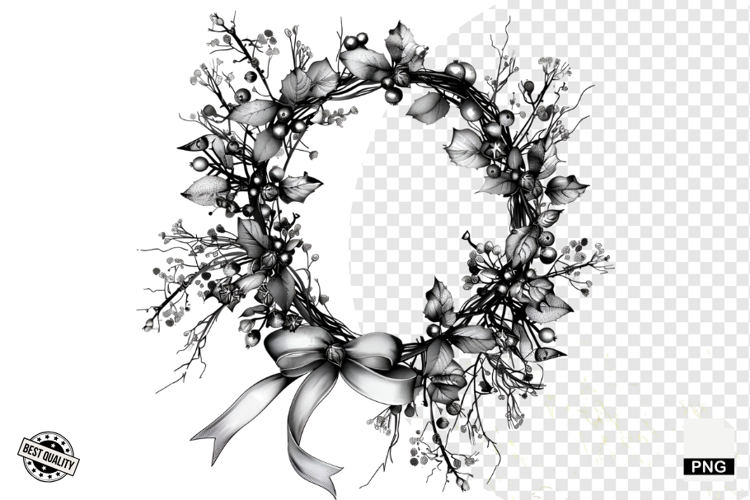 Black and White Halloween Autumn Clipart example image 1