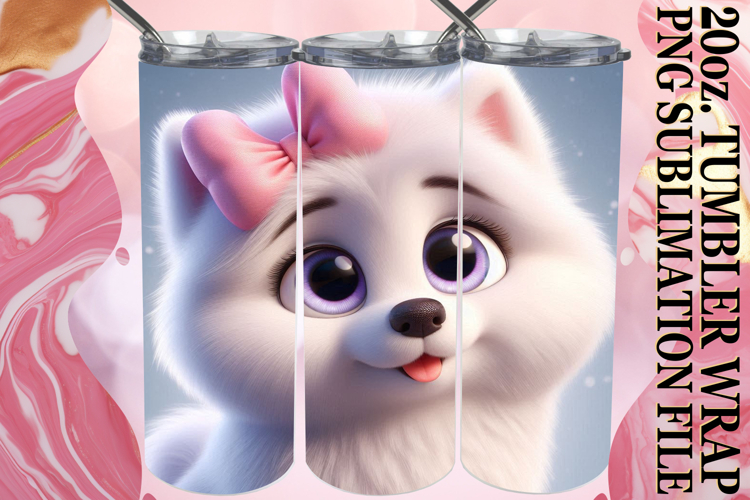 ENCHANTING VIEWS 20oz TUMBLER WRAP, 3D Dog