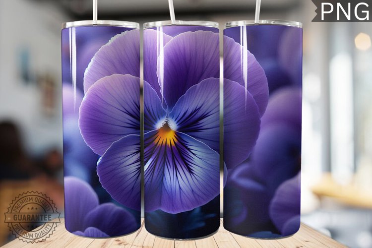 Pansy Flower Tumbler Wrap - Tumbler Design example image 1