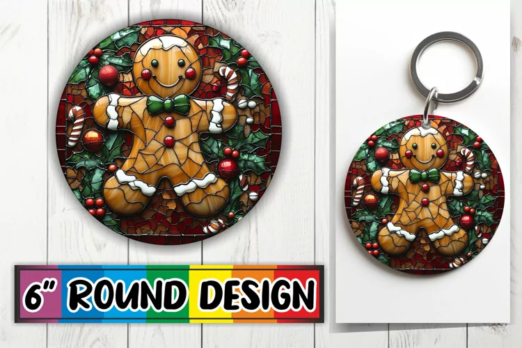 Joyful Circle Keychains Design, Holiday