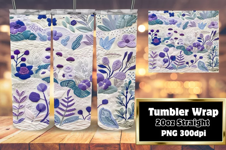 Abstract Color Burst Embroidered Sublimation Tumbler Design