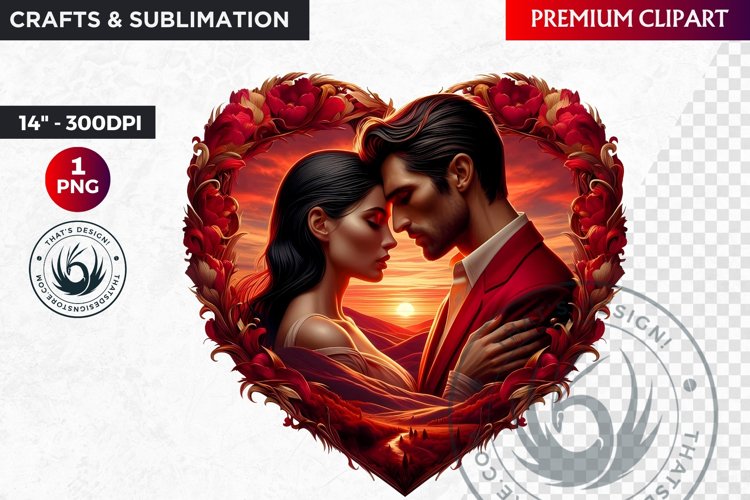 Valentine Romantic Couple Clipart, Valentines day PNG