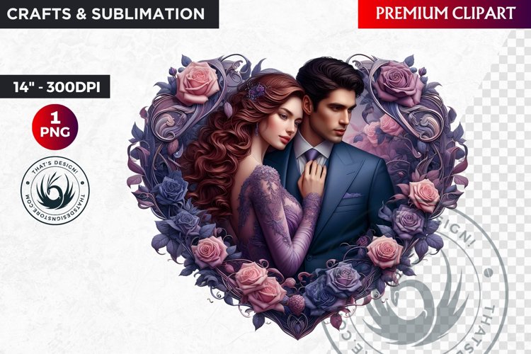 Valentine Romantic Couple Clipart, Valentines day PNG