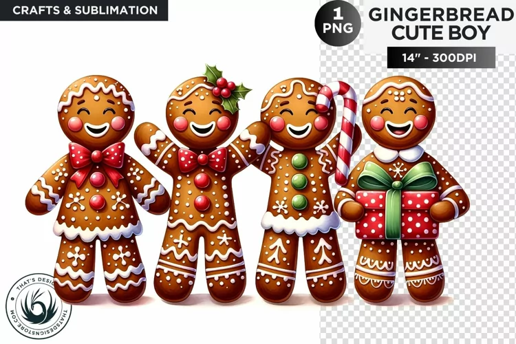 Gingerbread man Christmas cookies png clipart