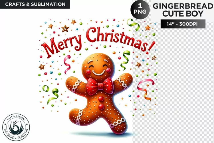 Gingerbread man Merry Christmas cookies png clipart