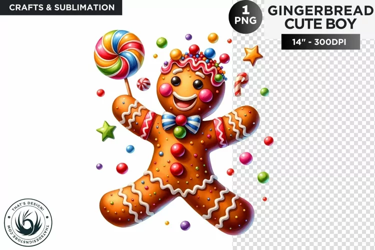 Gingerbread man Christmas cookies png clipart sublimation