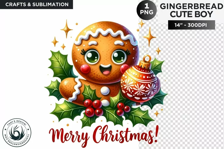 Gingerbread man Merry Christmas cookies png clipart