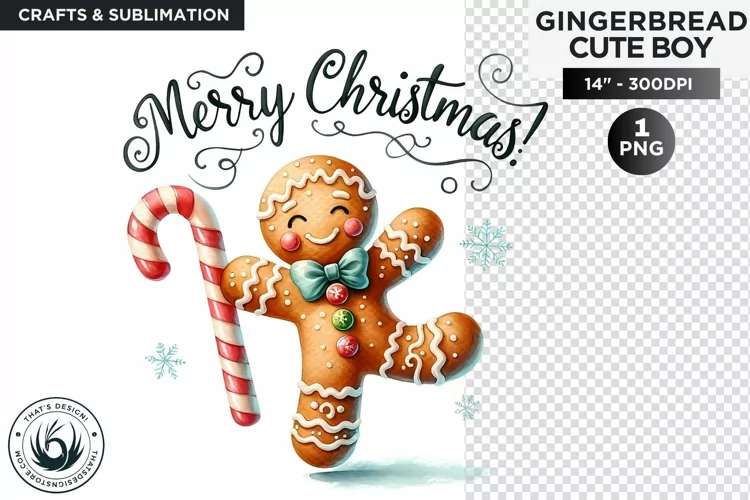 Playful Gingerbread man Merry Christmas cookies png clipart