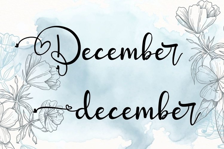 Love font month clip arts, Scripts names of months Font example image 1