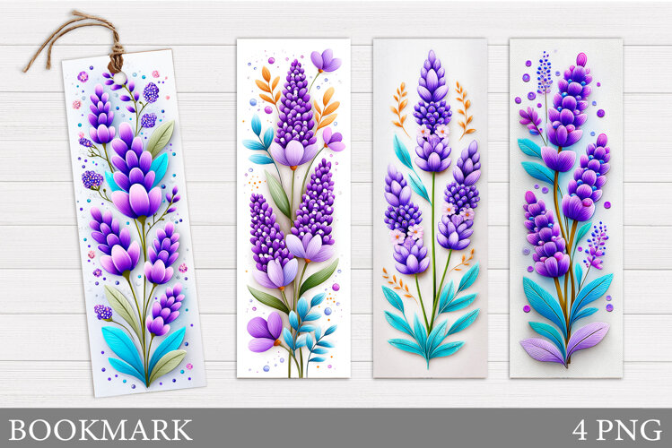 Lavender Bookmark Design. Flowers Bookmark Sublimation example image 1