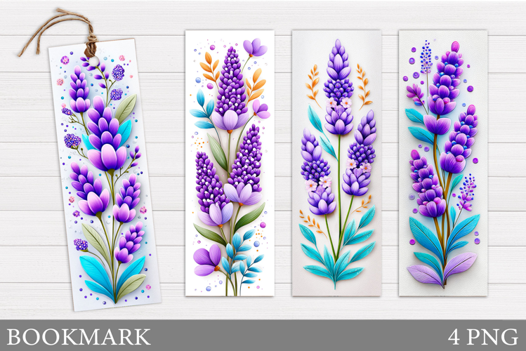 Lavender Bookmark Design. Flowers Bookmark Sublimation