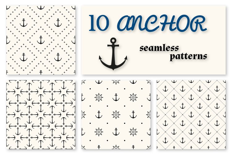 10 Anchor seamless patterns example image 1