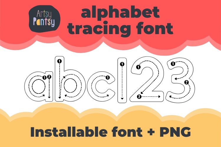 Artsy Alphabet Tracing - Alphabet Letter Tracing Font Letter example image 1