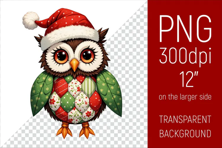 Christmas Owl PNG | Christmas Sublimation Design