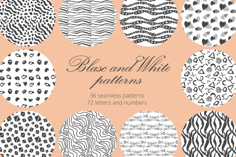 Blasc and White Patterns Set