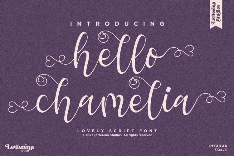 hello chamelia - Lovely Script Font example image 1