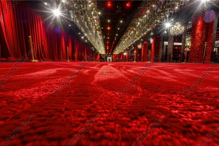 Glamorous red carpet event venue with sparkling lights example image 1