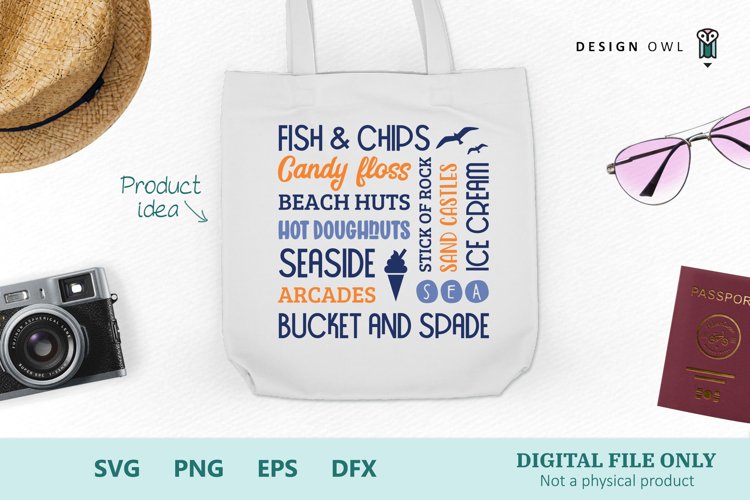 British seaside word art - Seaside SVG