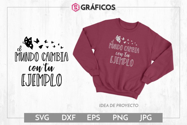 El mundo cambia con tu ejemplo SVG - Frases positivas example image 1