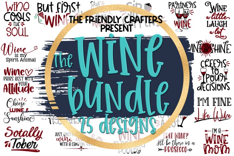 Wine Bundle - A Bundle of 25 Wine SVGs example image 1