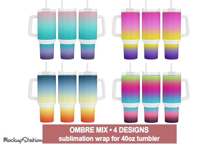 40 oz Tumbler Wrap PNG | Ombre Gradient Sublimation
