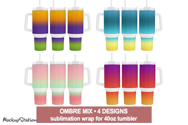 40 oz Tumbler Wrap PNG | Ombre Gradient Sublimation