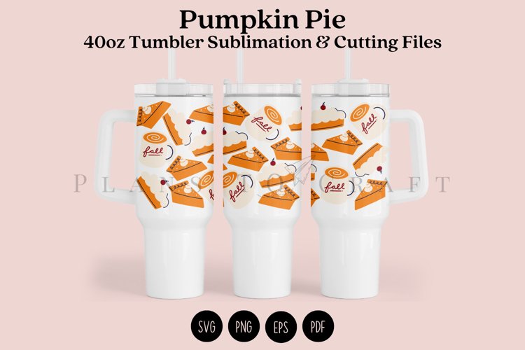 Pumpkin Pie 40oz Tumbler Sublimation Wrap