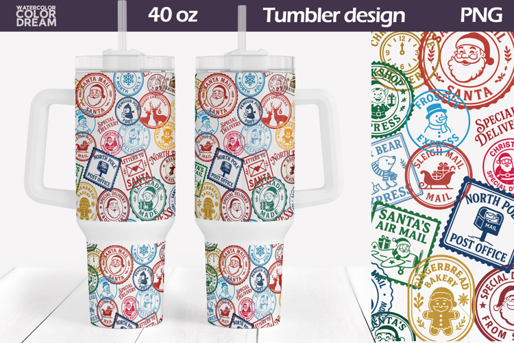 Christmas Stamps Tumbler 40 Oz