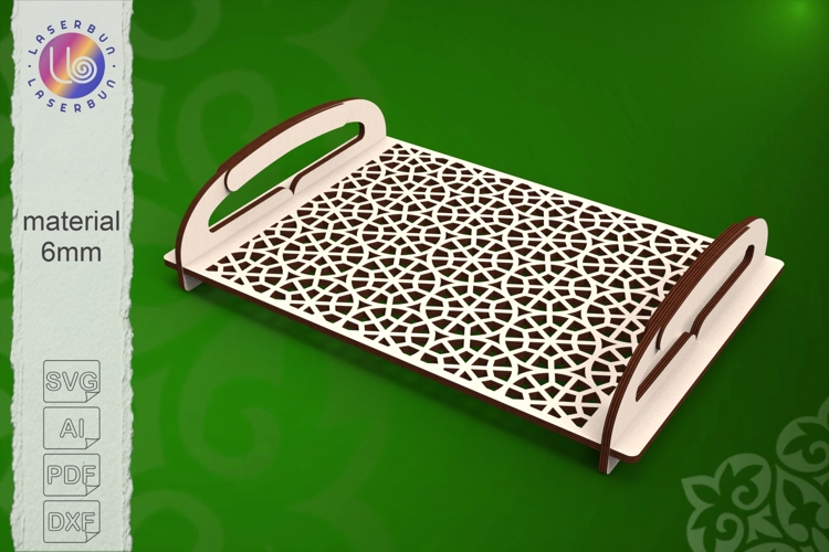 Medium Arabic Tray Laser Cut File