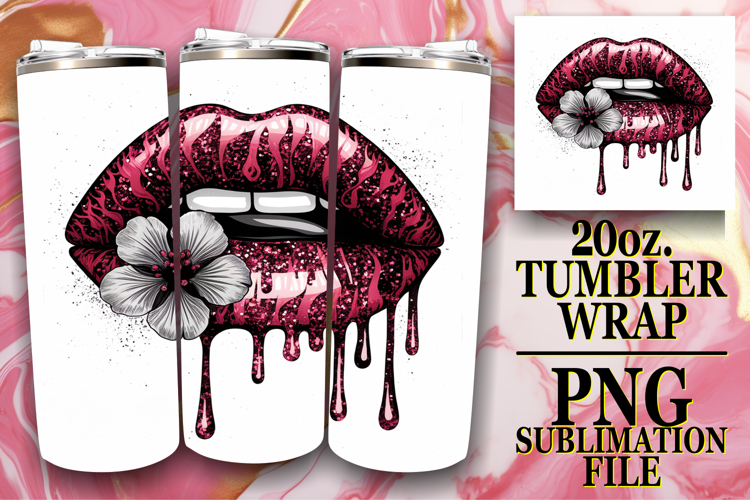 Enchanted Journeys 20oz tumbler wrap, Dripping Lips