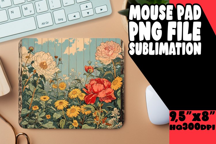 Timeless Vintage Flower Mouse Pad Print