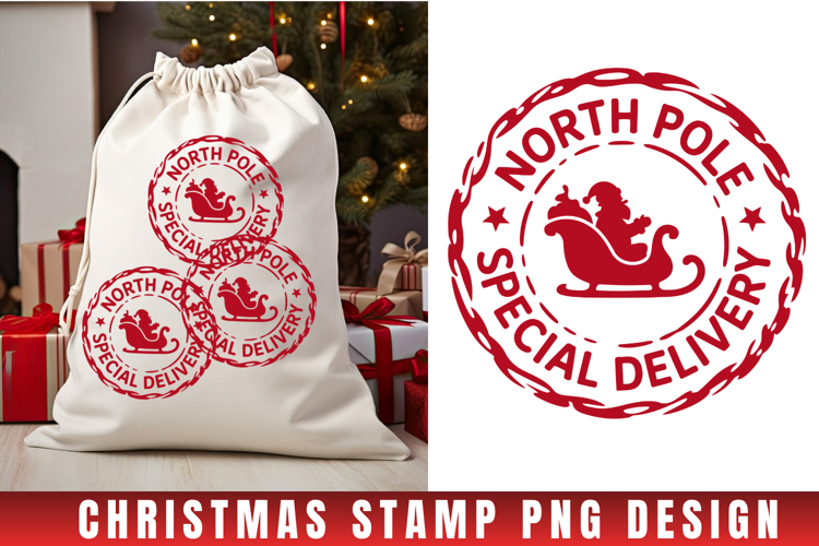 Christmas Stamp Clipart, Christmas Retro sublimation PNG