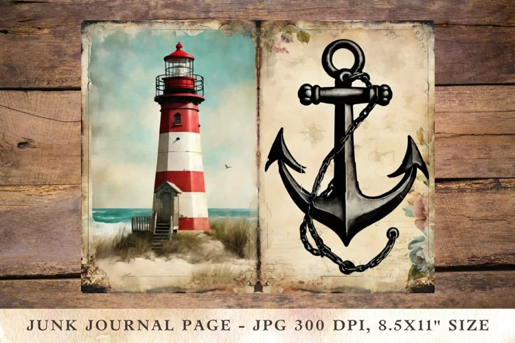 Printable Junk Journal Pages nautical ship 4