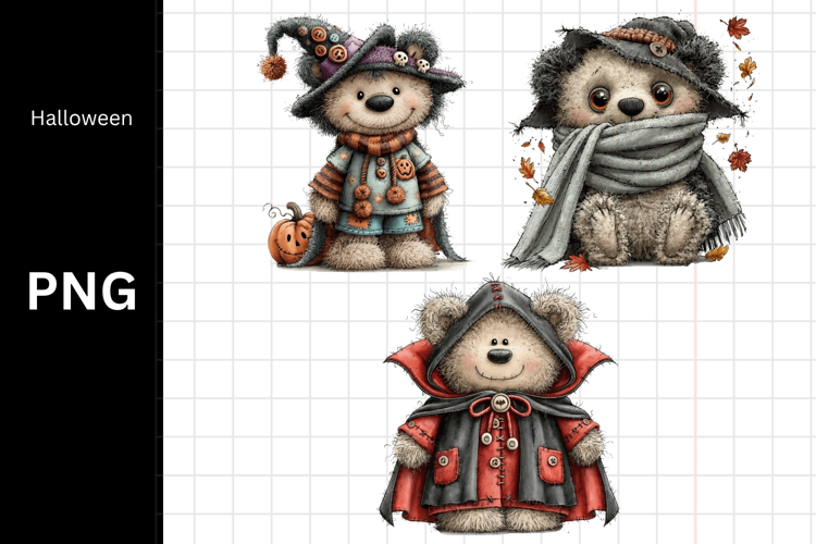 Halloween PNG, Teddy Bear PNG, Fall PNG