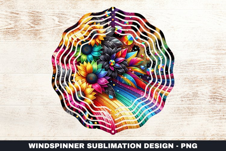Sunflower Wind Spinner Sublimation Design
