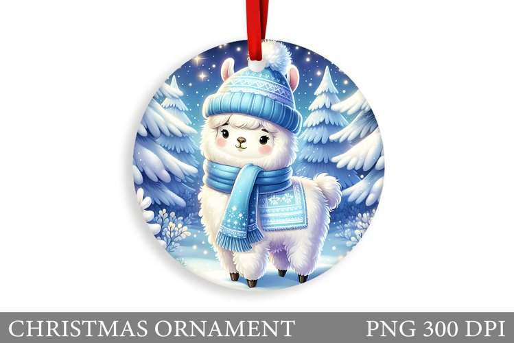 Winter Lama Christmas Ornament. Christmas Ornament Design