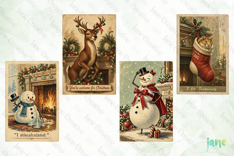 Funny Christmas Card Clipart
