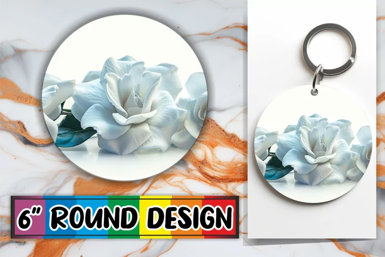 Spring Sensation Circle: Sublimation Elegance Keychain