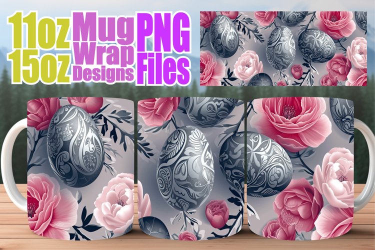 Spring Easter Mug Wrap Sublimation 11oz/15oEaster-Themed Sub