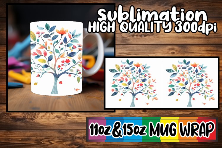 Blossom Burst Mug Wrap - Sublimation 11oz 15oz example image 1
